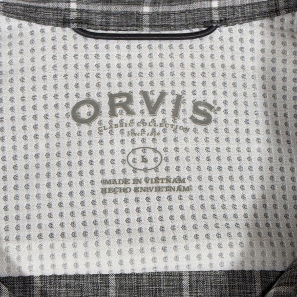 Orvis Mens Large Windowpane Check Short Sleeve Button Down Fishing Shirt NEW - Picture 4 of 9